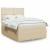Pat box spring cu saltea, crem, 160x200 cm, material textil GartenMobel Dekor