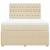 Pat box spring cu saltea, crem, 160x200 cm, material textil GartenMobel Dekor