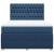 Pat continental cu saltea, albastru, 160x200cm, material textil GartenMobel Dekor
