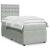 Pat box spring cu saltea, gri deschis, 90x200 cm, catifea GartenMobel Dekor