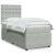 Pat box spring cu saltea, gri deschis, 100x200 cm, catifea GartenMobel Dekor