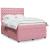 Pat box spring cu saltea, roz, 140x190 cm, catifea GartenMobel Dekor