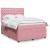 Pat box spring cu saltea, roz, 160x200 cm, catifea GartenMobel Dekor