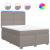 Pat box spring cu saltea, gri taupe, 140x200 cm, textil GartenMobel Dekor