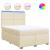 Pat box spring cu saltea, crem, 140x200 cm, textil GartenMobel Dekor