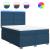 Pat box spring cu saltea, albastru, 140x200 cm, textil GartenMobel Dekor