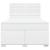 Pat box spring cu saltea, alb, 140x190 cm, piele ecologică GartenMobel Dekor