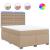 Pat box spring cu saltea, cappuccino, 140x200cm piele ecologică GartenMobel Dekor