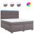 Pat box spring cu saltea, gri, 180x200 cm, piele ecologică GartenMobel Dekor