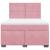 Pat box spring cu saltea, roz, 140x190 cm, catifea GartenMobel Dekor