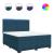 Pat box spring cu saltea, albastru, 180x200 cm, catifea GartenMobel Dekor