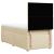 Pat box spring cu saltea, crem, 80x200 cm, textil GartenMobel Dekor