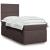 Pat box spring cu saltea, maro închis, 90x200 cm, textil GartenMobel Dekor