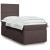 Pat box spring cu saltea, maro închis, 100x200 cm, textil GartenMobel Dekor