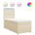 Pat box spring cu saltea, crem, 100x200 cm, textil GartenMobel Dekor