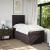 Pat box spring cu saltea, maro închis, 100x200 cm, textil GartenMobel Dekor