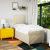 Pat box spring cu saltea, crem, 100x200 cm, textil GartenMobel Dekor