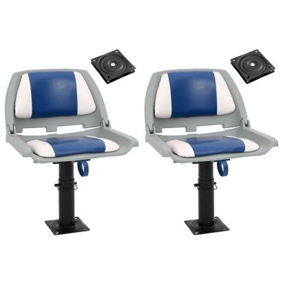 Scaun barcă 2 buc. piedestal reglabil înălțime rotativ la 360° GartenMobel Dekor