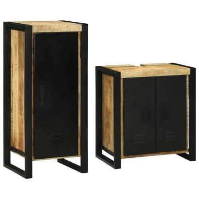 Set de mobilier pentru baie 2 pcs Maro Lemn de mango solid GartenMobel Dekor