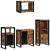 Set de mobilier pentru baie cu raft 4 pcs Lemn recuperat masiv GartenMobel Dekor
