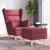 Fotoliu cu taburet pentru picioare, roșu vin, material textil GartenMobel Dekor