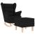 Scaun balansoar cu taburet, Negru, material textil GartenMobel Dekor