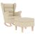 Scaun balansoar cu taburet, crem, material textil GartenMobel Dekor