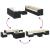 Set mobilier de grădină cu perne, 8 piese, negru, poliratan GartenMobel Dekor