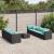 Set mobilier de grădină cu perne, 8 piese, negru, poliratan GartenMobel Dekor