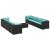 Set mobilier de grădină cu perne, 9 piese, negru, poliratan GartenMobel Dekor