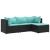 Set mobilier relaxare grădină 4 piese cu perne poliratan negru GartenMobel Dekor