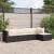 Set șezlonguri de grădină, 5 piese, cu perne, negru, poliratan GartenMobel Dekor