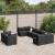 Set mobilier de grădină cu perne, 9 piese, negru, poliratan GartenMobel Dekor