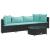 Set mobilier de grădină cu perne, 5 piese, negru, poliratan GartenMobel Dekor