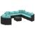 Set canapele de grădină cu perne, 10 piese, negru, poliratan GartenMobel Dekor
