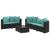 Set mobilier de grădină cu perne, 6 piese, negru, poliratan GartenMobel Dekor