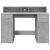 Birou cu lumini LED, gri beton, 120x55x91 cm, lemn prelucrat GartenMobel Dekor