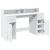 Birou cu lumini LED, alb, 140x55x91 cm, lemn prelucrat GartenMobel Dekor