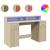 Birou cu lumini LED stejar sonoma, 140x55x91 cm, lemn prelucrat GartenMobel Dekor