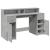 Birou cu lumini LED, gri beton, 140x55x91 cm, lemn prelucrat GartenMobel Dekor