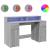 Birou cu lumini LED, gri sonoma, 140x55x91 cm, lemn prelucrat GartenMobel Dekor