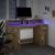 Birou cu lumini LED stejar artizanal 140x55x91cm lemn prelucrat GartenMobel Dekor