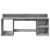 Birou cu lumini LED, gri beton, 200x55x91 cm, lemn prelucrat GartenMobel Dekor