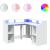 Birou cu lumini LED, alb, 130x130x91 cm, lemn prelucrat GartenMobel Dekor