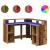 Birou cu lumini LED, lemn vechi, 130x130x91 cm, lemn prelucrat GartenMobel Dekor