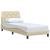 Cadru de pat fără saltea cremă 80x200 cm țesătură GartenMobel Dekor
