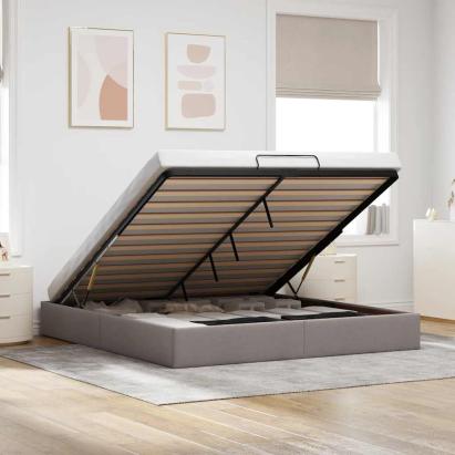 Cadru pat otoman fără saltea Taupe 180x200 cm țesătură GartenMobel Dekor