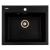 Chiuvetă bucătărie din granit cu 1 cuvă PRIZMA Flow, negru metalic, 590x495 mm