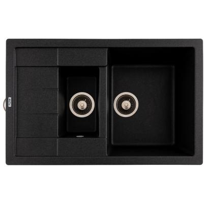 Chiuvetă bucătărie din granit Flow Anila Plus, Graphite, 775x495 mm