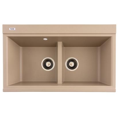 Chiuvetă bucătărie din granit cu 2 cuve Flow Similar Sahara 855x505 mm